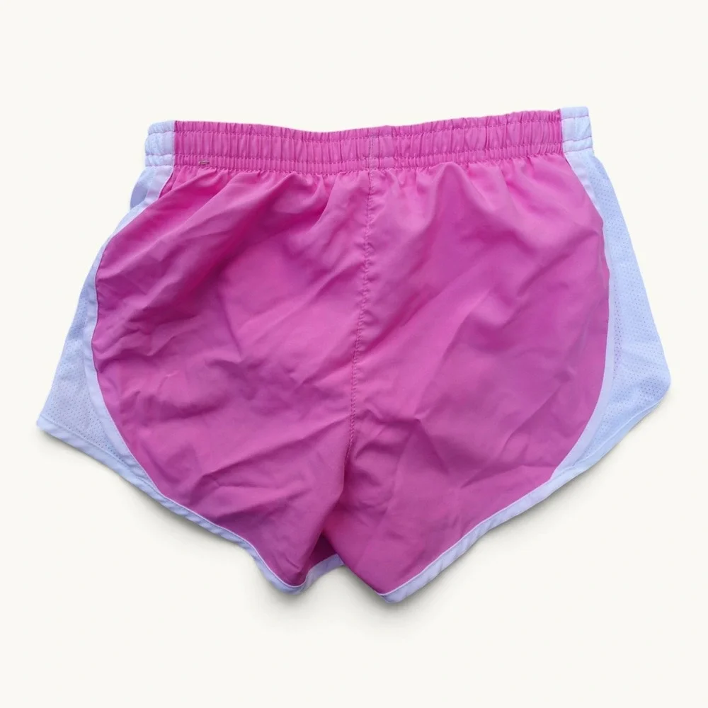 Nike Girls Dri-FIT Tempo Running Shorts Pink White Size S